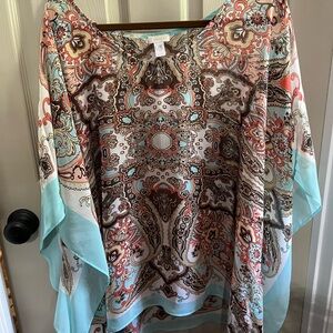 Summer printed poncho